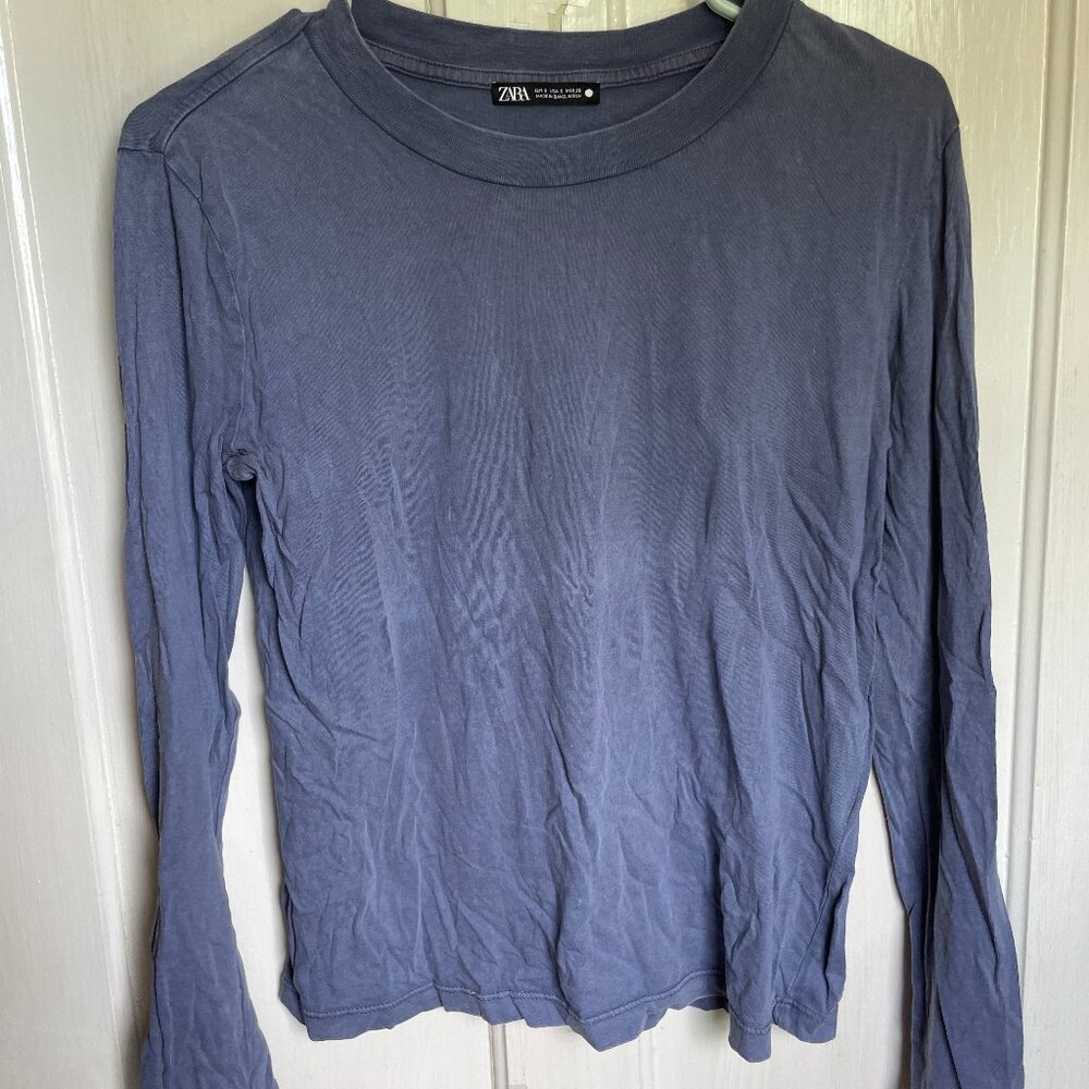 Zara long sleeve blue shirt